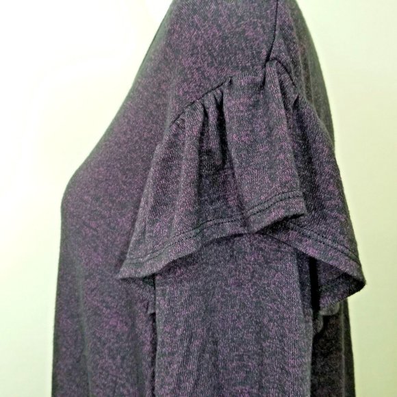 Ava Viv Womens Tunic Top Purple Long Sleeve Ruffle Sleeve Blouse Plus Size 2X - Picture 5 of 9
